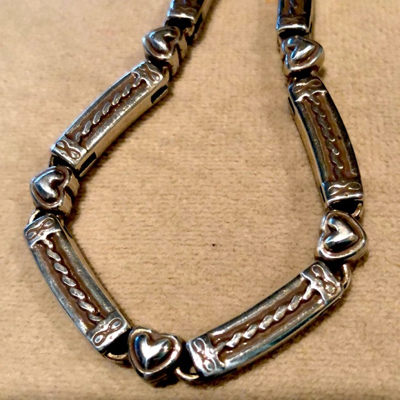 Retired Vintage HTF Brighton heart bar chocker necklace - Picture 5 of 12